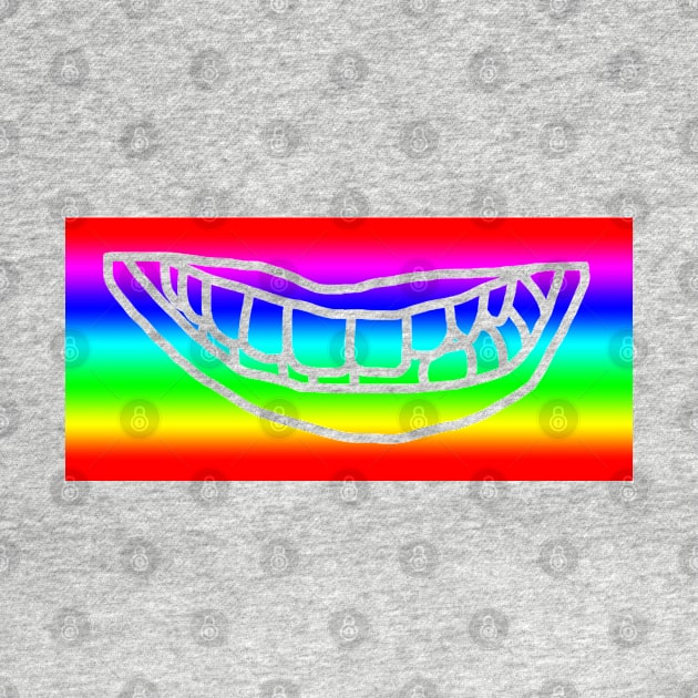 Rainbow Stripes Minimal Lips by ellenhenryart